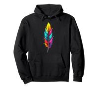 Colorful Feathers Tribal Native American Indian Indigenous Sudadera con Capucha