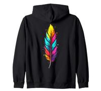 Colorful Feathers Tribal Native American Indian Indigenous Sudadera con Capucha