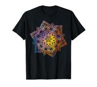 Colorful Floral Mandala Sacred Fractal Geometry Good Vibe Camiseta gráfica económica