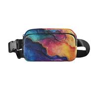 Colorful Flow Glow - Elegante bolsa cruzada para hombres y mujeres, bolsa de pecho de gran capacidad con correa ajustable para ciclismo, senderismo, gimnasio, Colorido brillo de flujo, 1 size