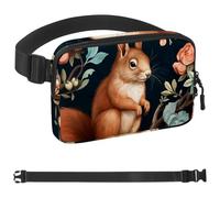 Colorful Flower Fat Squirrel-1098 - Riñonera de estilo unisex: riñoneras de moda, bolsas cruzadas deportivas delgadas a la moda para correr, senderismo, senderismo, mujer, hombre, multicolor, 1.5 x