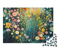 Colorful Flower Garden 100% Recycled Cardboard Wild Meadow Flowers 1000 Piece Jigsaw Puzzle for Adults Beautifully Illustrated Unique 38x26cm/1000pcs