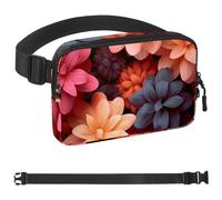Colorful Flowers-471 - Riñonera de estilo unisex: riñoneras de moda, bolsas cruzadas deportivas delgadas a la moda para correr, senderismo, senderismo, mujer, hombre, multicolor, 1.5 x 9.0 x 5.9