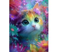 Colorful Flowers 500 Piece Jigsaw Puzzles for Adults, Colourful, Challenging & Brainteasing Adult Puzzles 500 Pieces Cat, Fun jigsaws for The Whole Family 20x15 Inch