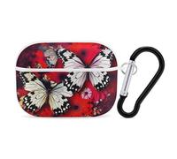 Colorful Flowers Butterflies - Funda protectora para AirPods Pro 2, a prueba de golpes, carcasa rígida para mujeres y hombres, compatible con Airpod Pro Case 2ª/1ª generación con llavero, color blanco