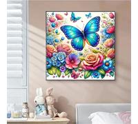 Colorful Flowers Butterfly Jigsaw Puzzle 90 Pieces 30x30cm/12x12inch, Difficult Jigsaw Puzzles for Adults 90, Beautiful Art Work, Great Festive Puzzle Gift for Men/Women
