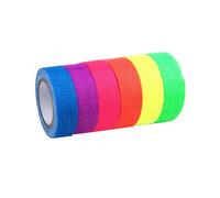Colorful Fluorescent Cloth Tapes Set 6Rolls Blacklight Reactives Tape Self Adhesive for Party Supplies