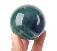 Colorful Fluorite Crystal Stone Ball Figurines Green Purple Fluorite Decorative Sphere Home Office Decor Fengshui Gift,40mm