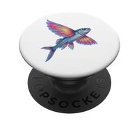 Colorful Flying Fish Abstract Ocean Artwork Marine Creature PopSockets PopGrip Adhesivo