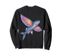 Colorful Flying Fish Abstract Ocean Artwork Marine Creature Sudadera