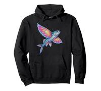 Colorful Flying Fish Abstract Ocean Artwork Marine Creature Sudadera con Capucha