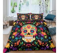 Colorful Folk Art Funda Edredon Microfibra 3 Piezas Compuesto Impresión 3D Cierre de Colorido Folk Arte Funda de Edredón Funda de Almohada a Juego Lavables Transpirable for niña King（220x240cm）