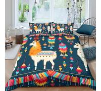 Colorful folk Funda de Edredón Microfibra 3 Piezas Compuesto Impresión 3D Cierre de Colorido folk arte estilo Funda Edredon Fundas de Almohada Transpirable for niños y niñas Single（135x200cm）