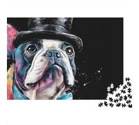 Colorful French Bulldog Art Print-3 Rompecabezas Imposible,desafío for Adults Entretenimiento Creativo 1000 Piezas Obra De Arte De Juego De para Adultos Y Niños Mayores De 12 Años 38x26cm/1000pcs