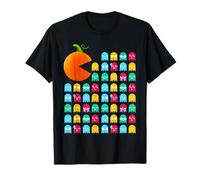 Colorful Funny Jack O' Lantern Eats Halloween Gaming Ghosts Camiseta