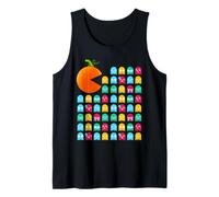 Colorful Funny Jack O' Lantern Eats Halloween Gaming Ghosts Camiseta sin Mangas