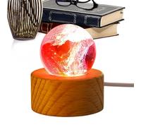 Colorful Galaxy Lamp, Orb, Wooden Base LED Sphere, Ambient Decorative Light, Bedroom Table Accessory, Nightstand Desk Shelf Lamp For Mood And Relaxing Atmosphere