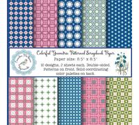 Colorful Geometric Patterned Scrapbook Paper: Decorative Craft Paper Pad, Pretty and Vibrant Abstract Designs, Double Sided for Papercrafts (Junk ... Cardmaking, Craft Projects, Gift Decorating)