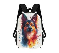 Colorful German Sheppard Portrait Mochila Infantil, Mochila Escolar Para Niños, Mochila Escolar Infantil Con Estampado 3D De Dibujos Animados, Mochila De Gran Capacidad Para Niños Y Niñas 17inch