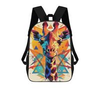 Colorful Giraffe Portrait with Geometric Background Mochilas Impresas En 3D Para Niños 17inch Mochilas De Moda Informales Para El Día A Día, Bolsas De Viaje, Mochilas Informales Para Exteriores Para N