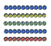 Colorful Glass Marble - 50 Grains Assorted Set, Polished Round Beads, Bright Transparent Spheres | Creative Craft Supply For School Projects Garden Decor Aquarium Vase Filling Art DIY Activities