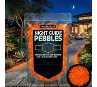 Colorful Glow-in-the-Dark Garden Stones,Glow in The Dark Rocks Outdoor,Night Guide Pebbles,Luminous Stepping Stones for Landscaping Aquarium Fish Tank Patio Walkway Yard Decor (600, Orange)