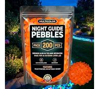 Colorful Glow-in-the-Dark Garden Stones, Glowing Pebbles for Garden Outdoor, Luminous Rocks for Walkway Patio Lawn Yard Landscaping, Fish Tank Aquarium Decor (Orange,400Pcs)