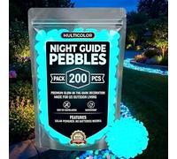 Colorful Glow-in-the-Dark Garden Stones, Glowing Pebbles for Garden Outdoor, Luminous Rocks for Walkway Patio Lawn Yard Landscaping, Fish Tank Aquarium Decor (Blue,400Pcs)