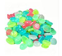 Colorful Glow in the Dark Garden Stones - Luminous Pebbles for Outdoor Paths, Flower Beds & Landscaping, Reusable Glow Rocks for Garden, Yard, Walkways & DIY (2cm/200pc)