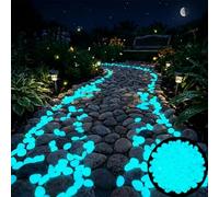 Colorful Glow-in-the-Dark Garden Stones, Night Guide Pebbles Glow in The Dark Rocks, Luminous Stepping Stones Glow Rocks for Garden Path Walkway Yard Fish Tank Decor (Blue,1000Pcs)