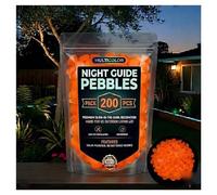 Colorful Glow-in-the-Dark Garden Stones,Outdoor Garden Beautiful Luminous Pebbles,Magical DIY Decorative Luminous Stepping Stones for Pathways,Yard,Aquarium (400, Orange)