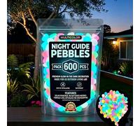 Colorful Glow in The Dark Rocks for Outdoor Garden, Luminous Glow Stones Night Guide Pebbles, Glowing Decorative Stones for Pathway Patio Lawn Yard Aquarium Fish Tank (600 units,2 pack)