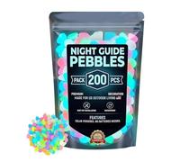 Colorful Glowing Garden Stones - Resin 200 Pieces | Outdoor Landscaping Colorful Glow Rocks Pathway Pebbles | Nighttime Guide Rainbow Stepping Gravel Block For Fish Tank Aquarium Yard Walkway Driveway
