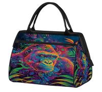 Colorful Gorilla - Bolsa de viaje para mujeres, hombres, niños y niñas, bolsa de fin de semana, bolsa de viaje de 24 L, bolsa de cabina para deportes, gimnasio, yoga, color, Big, Organizador de bolsas