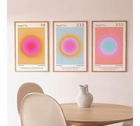 Colorful Gradient Aura Angel Numbers Sets for Room Aesthetic Inspirational Quotes Canvas Wall Art Paintings Abstract Minimalist Y2k Style Room Wall Decor for Bedroom Office 12x16in Unframed
