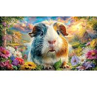 Colorful-Guinea-Pig-in-a-Flower-Field 1000 Piezas Puzzle Adultos Papel Reciclado Juego desafiante Educativo Regalo para Mujeres y Hombres 70x50/1000pcs