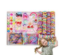 Colorful Hair Accessories | Multicolor Ties Little Girls Set, Ponytail Holders, Elastic Bands For Party, Hair, Birthday