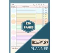 Colorful Homework Planner for ADHD Students: Undated Brain Dump & Task Assignment Journal Notebook for Focus & Productivity in Middle School Kids, High School Teens, & College Adults