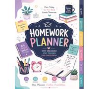 COLORFUL HOMEWORK PLANNER: Undated Assignment Tracker Notebook for Elementary, Middle School, High School, and College Students | Simple Layout for ... Tasks, Including ADHD-Friendly Planning