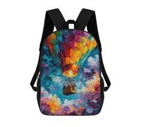 Colorful Hot Air Balloon Ride Mochilas Impresas En 3D Para Niños 17inch Mochilas De Moda Informales Para El Día A Día, Bolsas De Viaje, Mochilas Informales Para Exteriores Para Niños Y Niñas