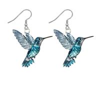 Colorful Hummingbird Earrings - Bird Lover Dangle, Acrylic 2d Hummingbirds Earring Lightweight Vivid Style | Suitable for Women Daily Outfit Celebration Event Nature Theme Accessory
