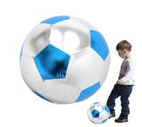 Colorful Inflatable Soccer Ball - Colorful Football Toy, Soft Fabric Simulation Soccer Balls, MetallicBlow Up Beach Ball | Interactive Inflatable Football for Children Teenagers Indoor Outdoor Play