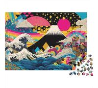 Colorful Japanese Landscape Art Print Rompecabezas Imposible,desafío for Adults Entretenimiento Creativo 1000 Piezas Obra De Arte De Juego De para Adultos, Regalos A Partir De 14 Años 52x38cm/1000pcs