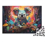 Colorful Koala Art Colourful Psychedelic Koala 1000 Pcs Puzzle for Adults Beautiful Decoration Puzzle Fun Present 70x50cm/1000pcs
