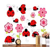 Colorful Ladybug Decal, Removable Wall Sticker, 23.62x17.72x0.01 Inch Decorative Sticker with Bright Design, Playroom Wall Art, Laptop Stickers with Cute Pattern, Bedroom Decor for Tablet and Luggage