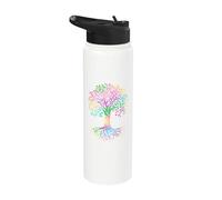 Colorful Life Is Really Good Vintage Unique Tree Art Stainless Steel Insulated Water Bottle