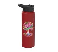 Colorful Life Is Really Good Vintage Unique Tree Art Stainless Steel Insulated Water Bottle