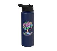 Colorful Life Is Really Good Vintage Unique Tree Art Stainless Steel Insulated Water Bottle