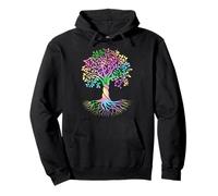 Colorful Life Is Really Good Vintage Unique Tree Art Sudadera con Capucha