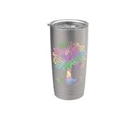 Colorful Life Is Really Good Vintage Unique Tree Art Vaso térmico de acero inoxidable de doble pared